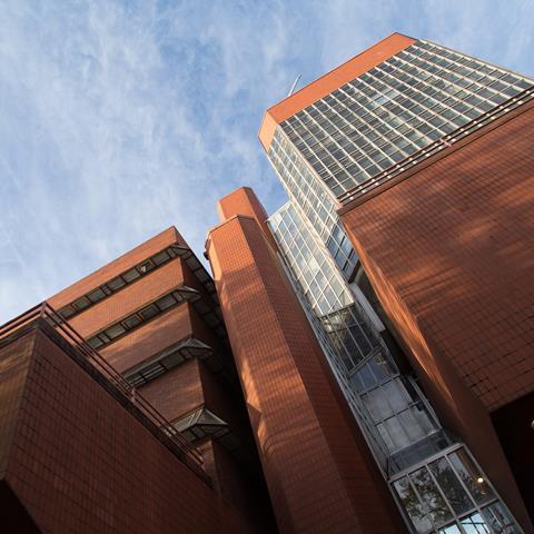 Leicester University's grade II* Engineering Building, designed by James Stirling