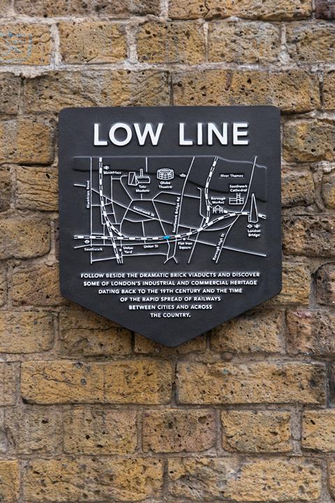 The Low Line walking route in Southwark