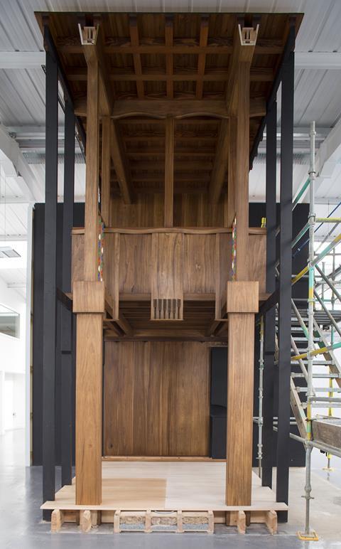 A full-size prototype of a Mackintosh library bay created for Page/Park after the 2014 fire