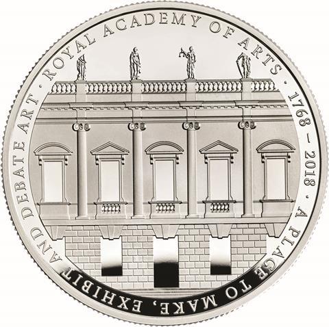 David chipperfield architects 250th anniversary royal academy silver proof coin