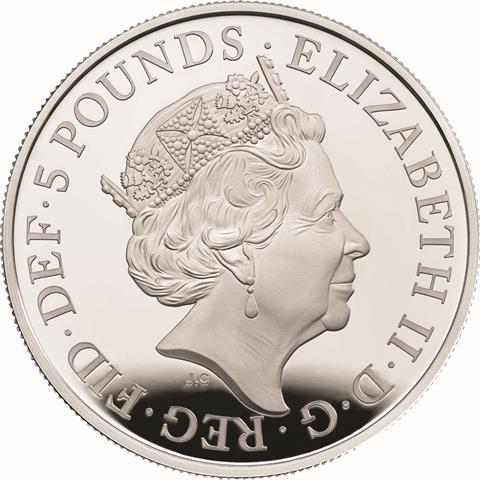 David chipperfield 250th anniversary royal academy silver 5 coin obverse