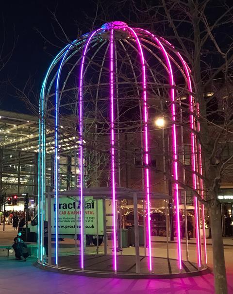 The Birdcage at King's Cross, which features a swing for public use