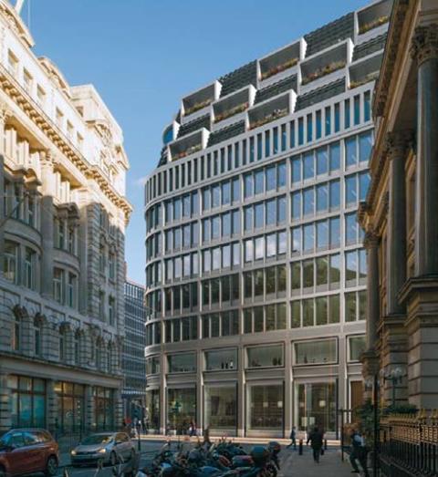 Eric Parry's One Liverpool Street proposals, seen from the west