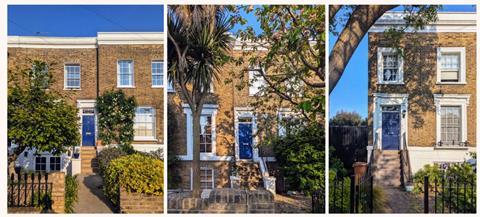 Benyon Estate properties, with their signature dark blue doors_Samuel Hughes