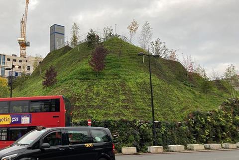 MVRDV's Marble Arch Mound pictured in October 2021