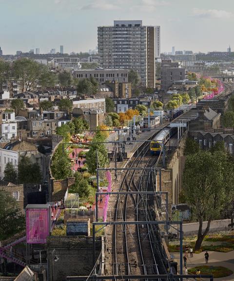 1_Camden Highline visualisation aerial view © Hayes Davidson_WEB