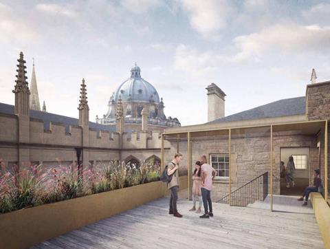 Hertford College - visualisation of new roof terrace