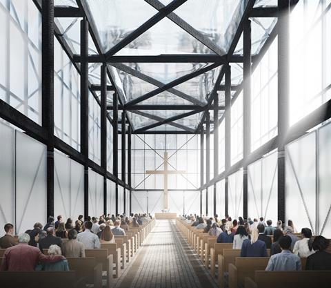 Gensler_Temporary Notre Dame  Structure_inside