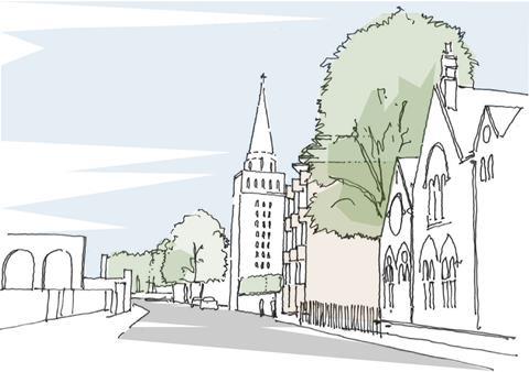 Sketch for new student housing for St Peter's College, Oxford, by Design Engine