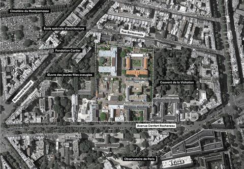 Saint-Vincent-de-Paul proposal by Sergison Bates - Aerial view