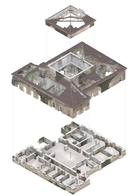 Drawing of the old Marconi building near Livorno by Giulia Pannochia, first winner of the GeM Award