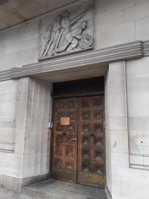 London fire brigade hq door