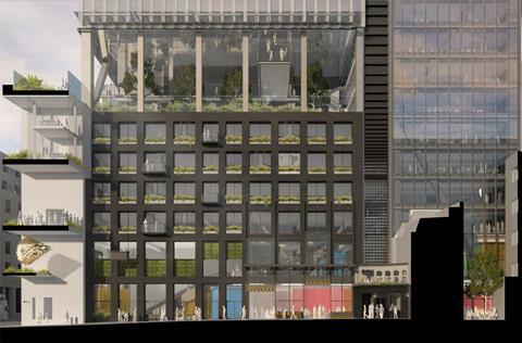 Fletcher Priest proposal for 55 Gracechurch Street office tower in City of London - lower floors