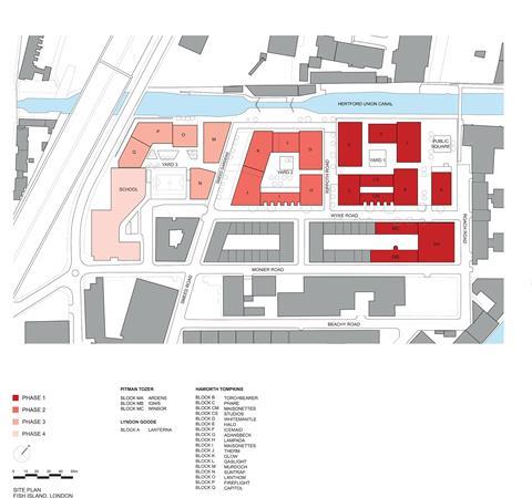 Fish Island Village site plan by Haworth Tompkins