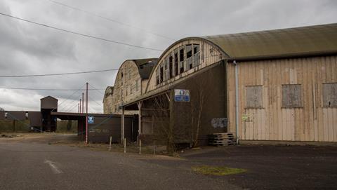 Part of the grade II-listed North Warehouse at the former Fisons factory at Bramford in Suffolk