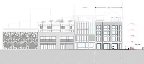 The Whitby Street elevation of architect p-ad's proposals for 3 Club Row