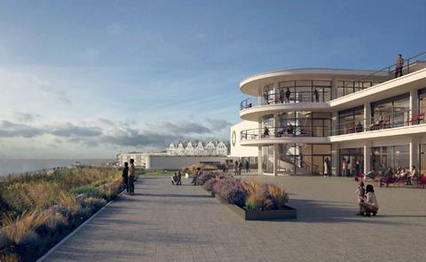 View of the proposal from the South terrace looking towards the new studio
