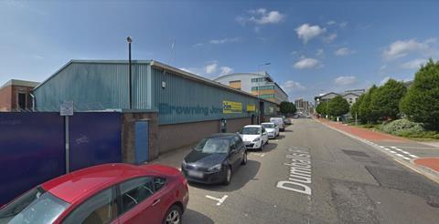 The builders' merchants site in Dumballs Road, Cardiff, where Ayre Chamberlain Gaunt's scheme will be built