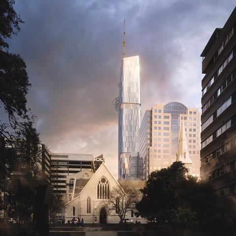 Woods Bagot and Peddle Thorp's design for 65 Federal Street, Auckland - church view