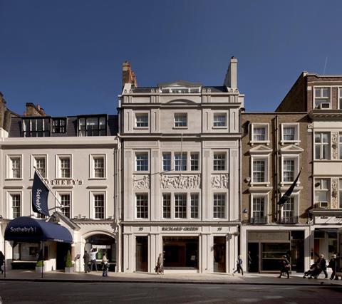 Richard Green Gallery, New Bond Street, London. Designed by George Saumarez Smith of Adam Architecture and completed in 2011