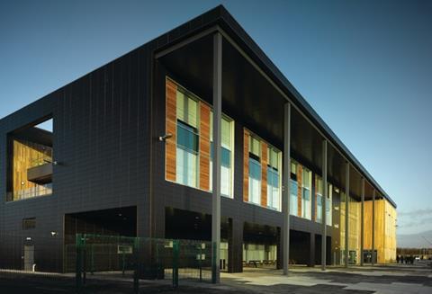 Aedas developed a “Swiss cheese” concept for this BSF school, by carving ventilation holes in the structure.