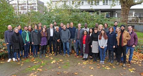 The staff of Penoyre & Prasad photographed near their current office