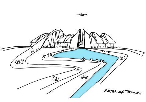 Twelve architects rostov airport concept sketch