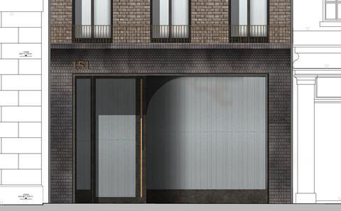 Coffey Architects' reworked proposals for the shopfront of 151 The Strand