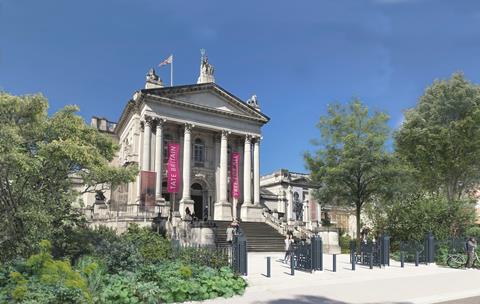 View of entrance from Millbank. Courtesy Tom Stuart-Smith Studio