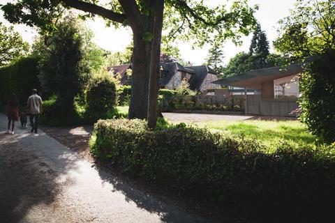 East view of the Hertfordshire home designed by Knox Bhavan for Henry Fraser