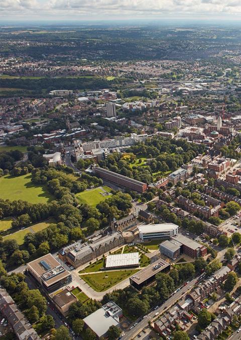 University of Leeds western campus - aerial view