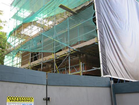 The Carlton Tavern, in north-west London, which is being rebuilt after its unauthorised demolition 2015