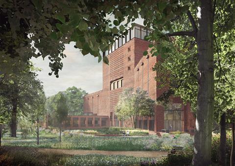 CGI of the Library as seen from Lambeth Palace gardens
