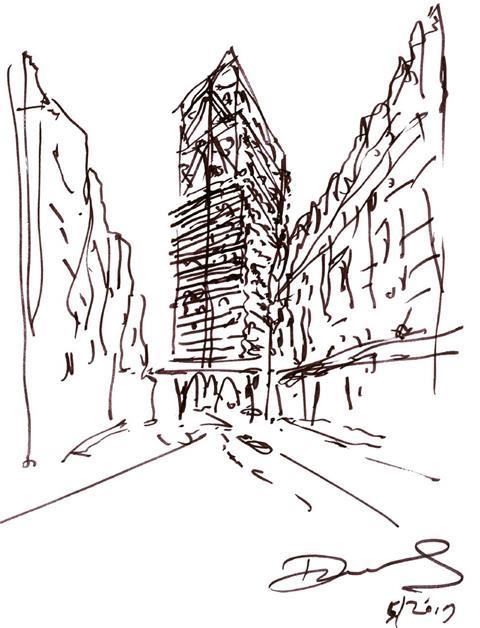 Popes Road Brixton Adjaye Associates tower - initial concept sketch