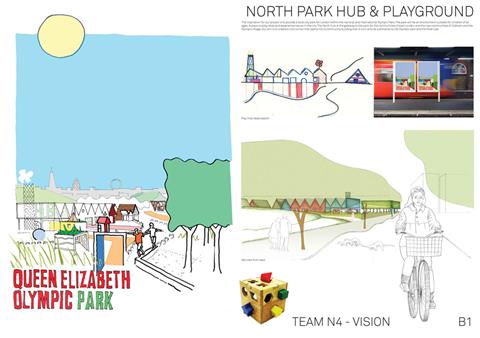 Entry D: One of the five competition entries for the Olympic Park Legacy's North Park vision.