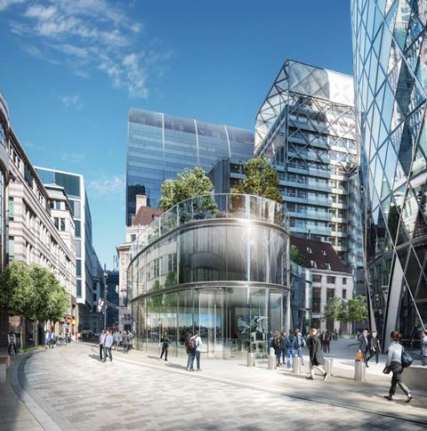 The new pavilion on St Mary Axe that would be delivered as part of Foster & Partners' Tulip tower scheme
