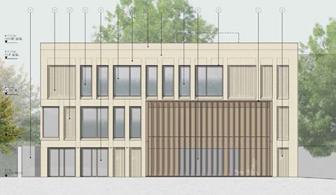 South-west elevation of Jestico & Whiles' new annex building for the Imperial War Museum