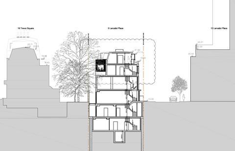 Cross-section of TP Bennett's proposals for Lancelot Place