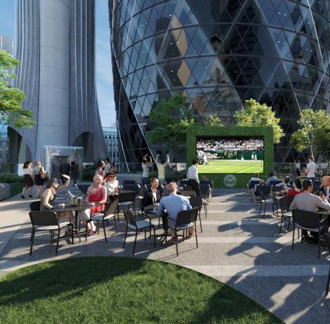 Bar space on the roof of the pavilion, which would be delivered as part of Foster & Partners' Tulip scheme