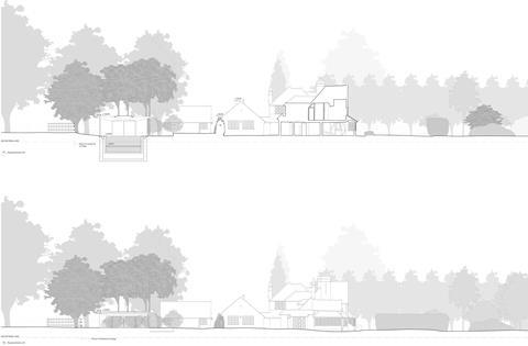 Studio Octopi pool house Gerrards Cross_b235 PL17rB_Proposed Sections 33 44