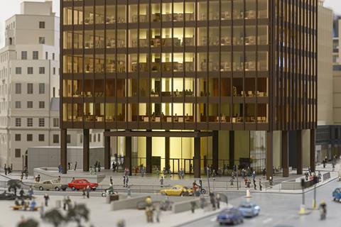 Model of Mies van der Rohe building for Mansion House Square 