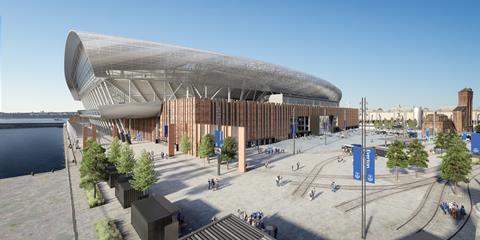 New Everton stadium - SE corner view