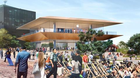 Foster & Partners' Apple store proposal for Federation Square in Melbourne