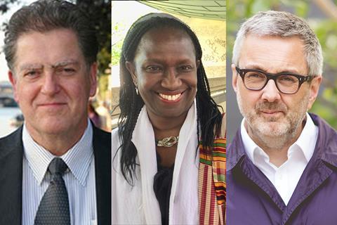 RIBA 2018 presidential candidates Phil Allsopp Alan Jones Elsie Owusu collage trio