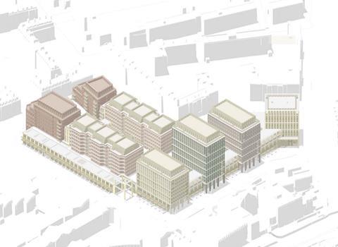 Overview of Unit Architects' proposals for Whitechapel in which the 'tower' is reduced to nine storeys