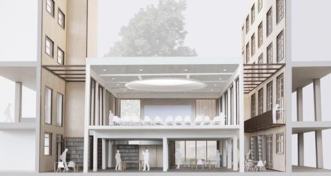Warburg Institute Lecture Theatre extension section by Haworth Tompkins
