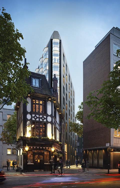 The tallest element of Foster & Partners' Grafton Street plans, seen from Bruton Street