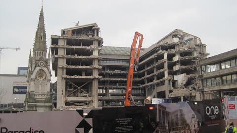 Demolition of John Madin's Birmingham library is well underway