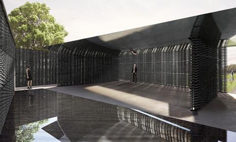 Visualisation of Frida Escobedo's Serpentine Pavilion