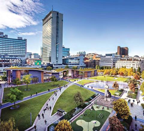 Urban Edge Architecture's proposal to replace Tadao Ando's pavilion in Piccadilly Gardens, Manchester